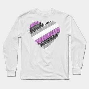 Asexual flag heart Long Sleeve T-Shirt